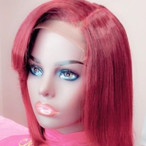 Red Closure Wig - Mahogany Closure Unit